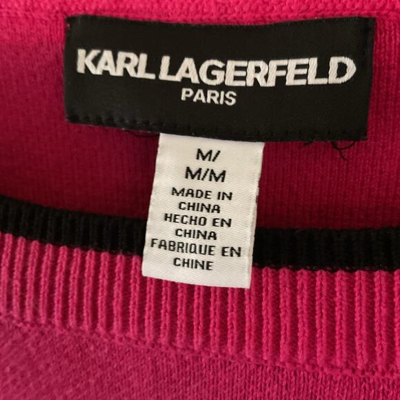 Karl Lagerfeld Paris Hot Pink Eiffel Tower Sweater – Size M - Picture 7 of 9